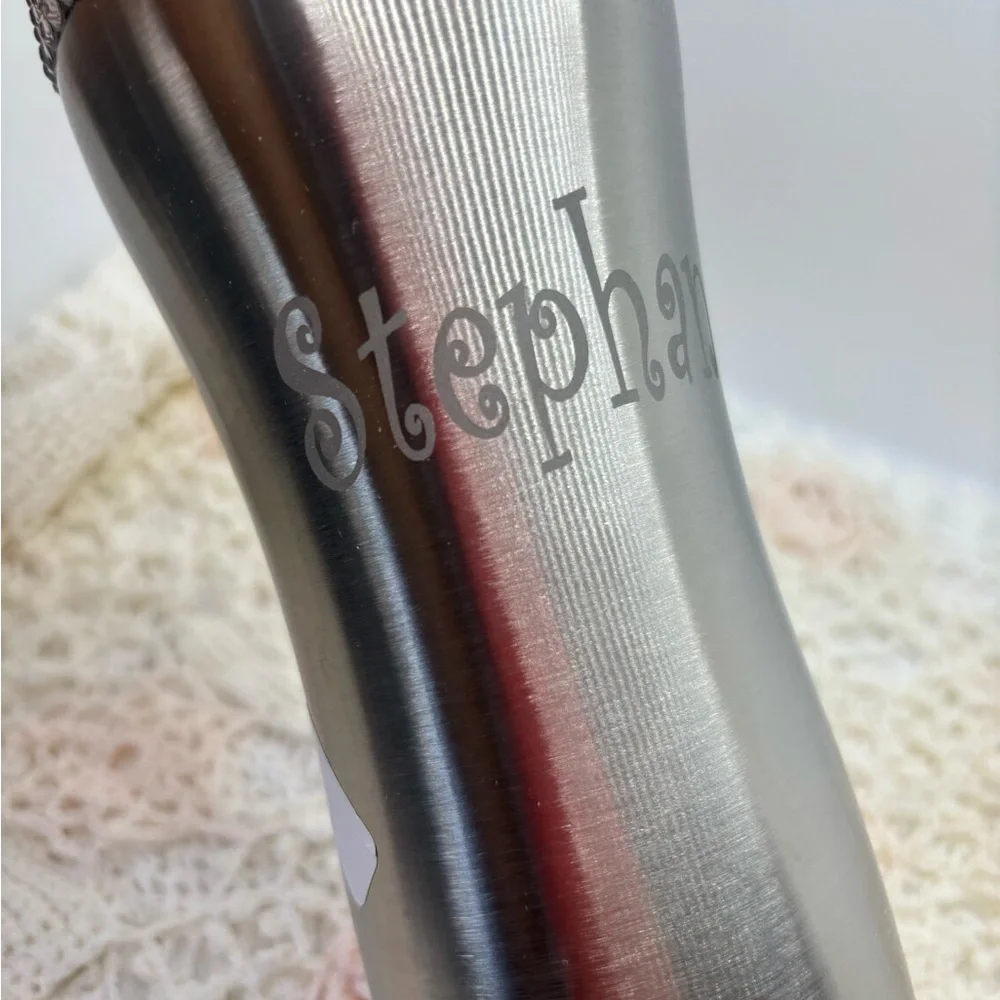 Embellished stainless steel Stephanie tumbler with lid